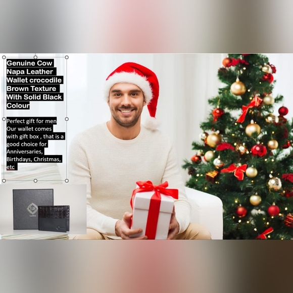 Genuine Cow Napa crocodile tex with sold black  men wallet - Picture 6 of 7